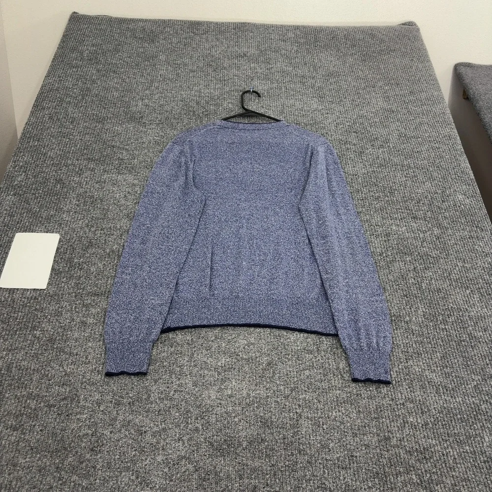 The Mens Store Bloomingdales Sweater Mens M Blue Linen Cotton Crew Neck Classic
